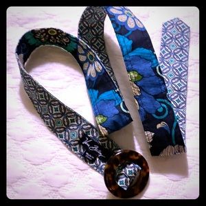 🔥VERA BRADLEY Reversible Belt - Blue, Teal Cream